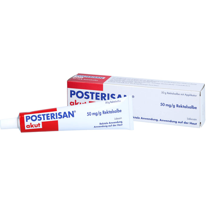 Posterisan akut Hämorrhoidensalbe mit Lidocain bei starkem Juckreiz und Schmerzen im Analbereich, 50 g Onguent