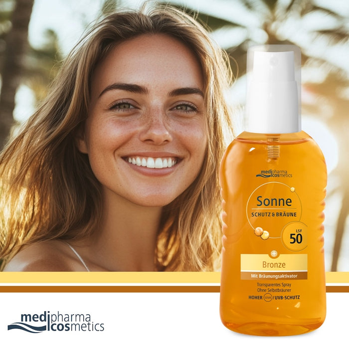 Medipharma Cosmetics Sonne Schutz & Bräune LSF 50 transparentes Spray, 200 ml Solution