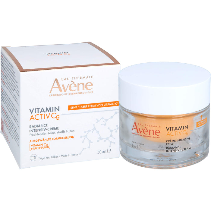 Avène Eau Thermale Vitamin Activ Cg Radiance Intensiv-Creme mildert Falten, steigert die Ausstrahlung der Haut und reduziert Pigmentflecken, 50 ml Crème