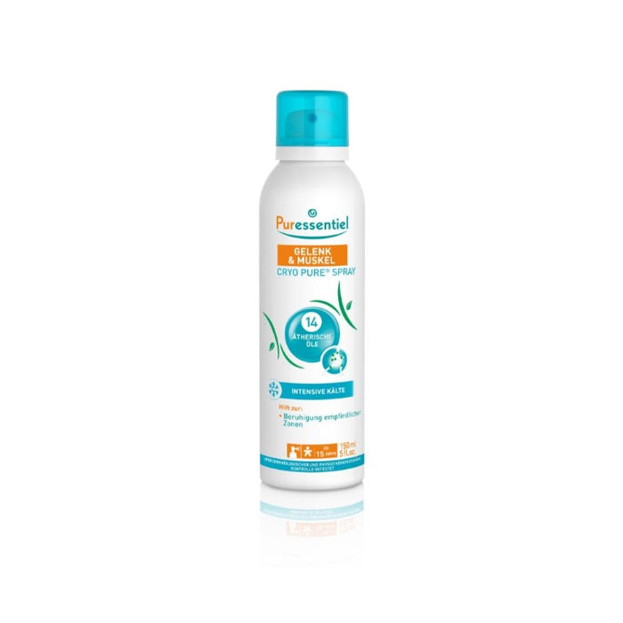 Puressentiel Gelenk & Muskel Cryo Pure Spray mit 14 ätherischen Ölen – schnelle Linderung bei Muskelverspannungen und Gelenkschmerzen, 150 ml Spray