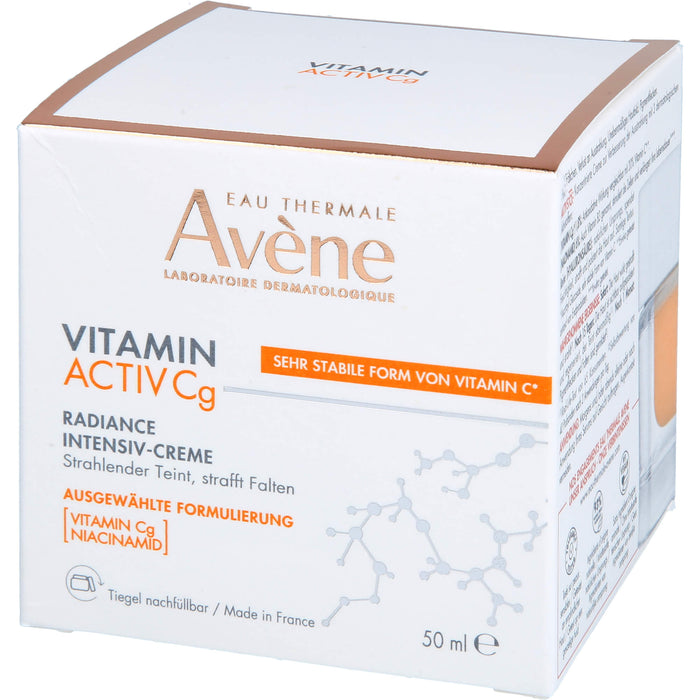 Avène Eau Thermale Vitamin Activ Cg Radiance Intensiv-Creme mildert Falten, steigert die Ausstrahlung der Haut und reduziert Pigmentflecken, 50 ml Crème