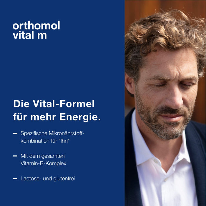 Orthomol Vital m - Mikronährstoffe für Männer - bei Müdigkeit - mit B-Vitaminen, Omega-3-Fettsäuren und Magnesium - Tabletten/Kapseln, 30 St. Tagesportionen