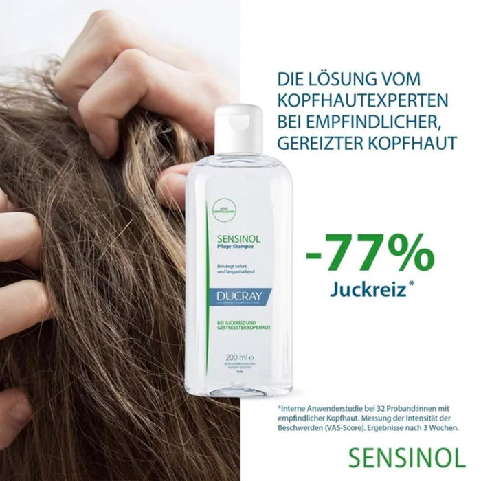 DUCRAY SENSINOL Pflegeshampoo bei Juckreiz und gestresster Kopfhaut, 200 ml Shampoing