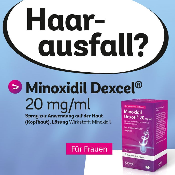 Minoxidil Dexcel 20 mg/ml Spray für Frauen zur Anwendung auf der Haut (Kopfhaut), 180 ml Solution