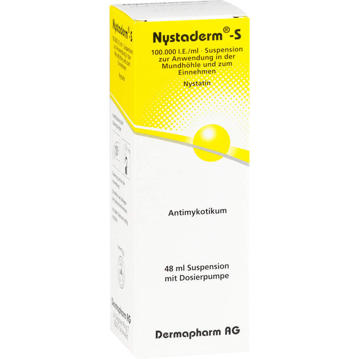 Nystaderm -S 100.000 I.E./ml Suspension zur Anwendung in der Mundhöhle und zum Einnehmen, 48 ml Lösung