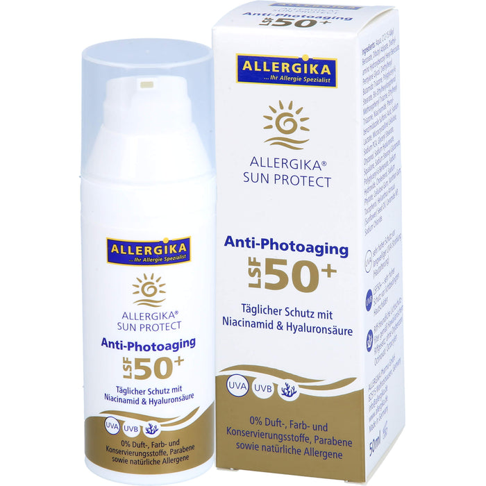 ALLERGIKA Sun Protect Anti-Photoaging LSF 50+ sehr hoher Schutz vor vorzeitiger Hautalterung bei sensibler, trockener Haut, 50 ml Cream