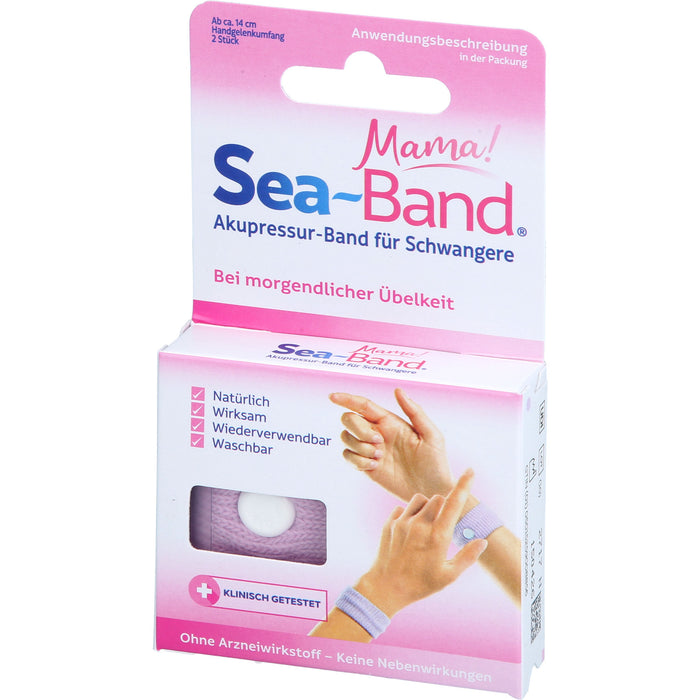 Sea-Band Mama! Akupressurband für Schwangere bei Übelkeit und Erbrechen, 2 pc Bandes