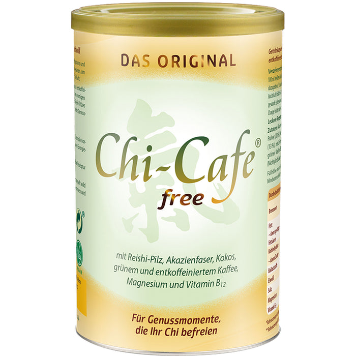 Chi-Cafe free Pulver mit Reishi-Pilz, Akazienfaser, Kokos, grünem und entkoffeinierten Kaffee, Magnesium und Vitamin B12, 250 g Pulver