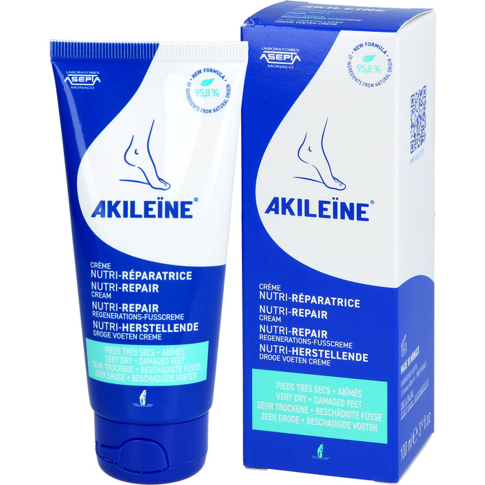 AKILEINE Nutri-Repair Regenerations-Fußcreme für sehr trockene Haut, 100 ml Cream