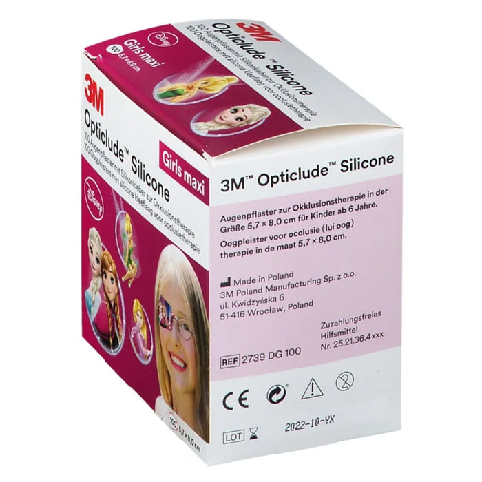 3M Opticlude Silicone Augenpflaster mit Silikonkleber zur Okklusionstherapie Disney Girls Maxi 5,7 x 8 cm, 100 pc Pansement