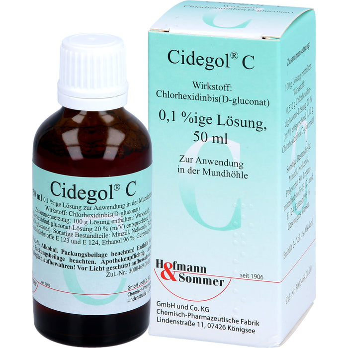 Hofmann & Sommer Cidegol C Lösung zur vorübergehenden Keimzahlverminderung im Mundraum, 50 ml Lösung