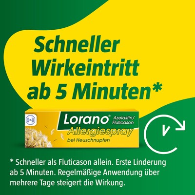 Lorano Azelastin/Fluticason Allergiespray bei Heuschnupfen, 1 pcs. Spray