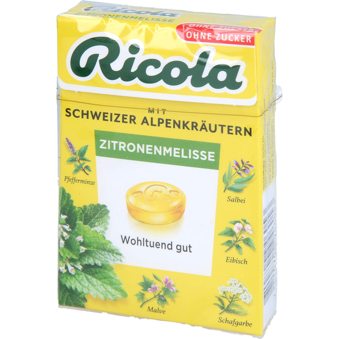 Ricola Schweizer Kräuterbonbons Box Zitronenmelisse ohne Zucker, 50 g Candies