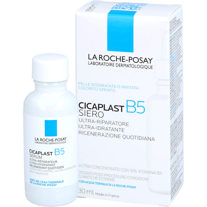 La Roche-Posay Cicaplast B5 Serum reparierendes und feuchtigkeitsspendendes Gesichtsserum mit 10 % Dexpanthenol, 30 ml Solution