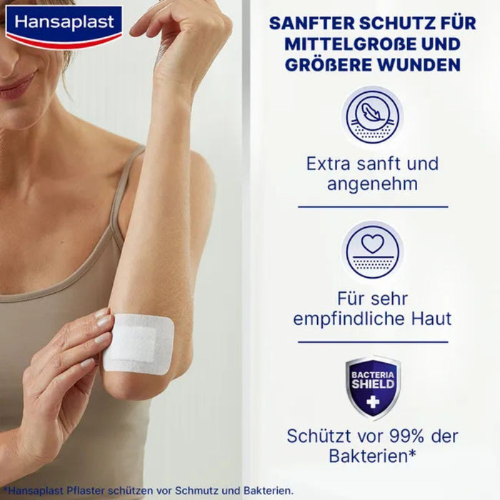 Hansaplast Wundverband Ultra Sensitive 5 x 7,2 cm XL für sehr empfindliche Haut, 5 pc Pansement