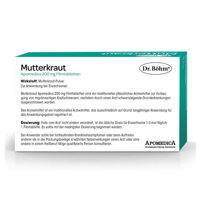 Dr. Böhm Mutterkraut Apomedica 200 mg, 60 St. Tabletten
