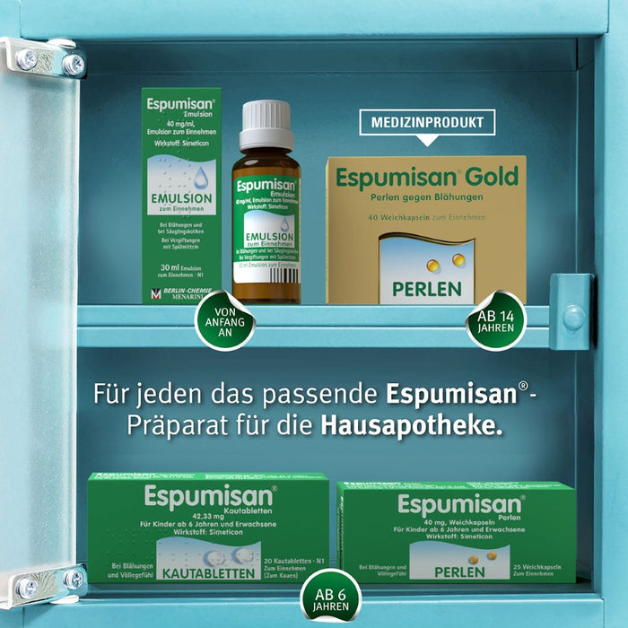 Espumisan Perlen bei Blähungen, 100 St. Kapseln
