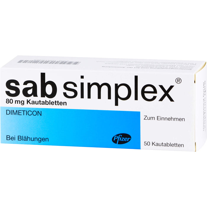 sab simplex Kautabletten bei Blähungen, 50 pc Tablettes