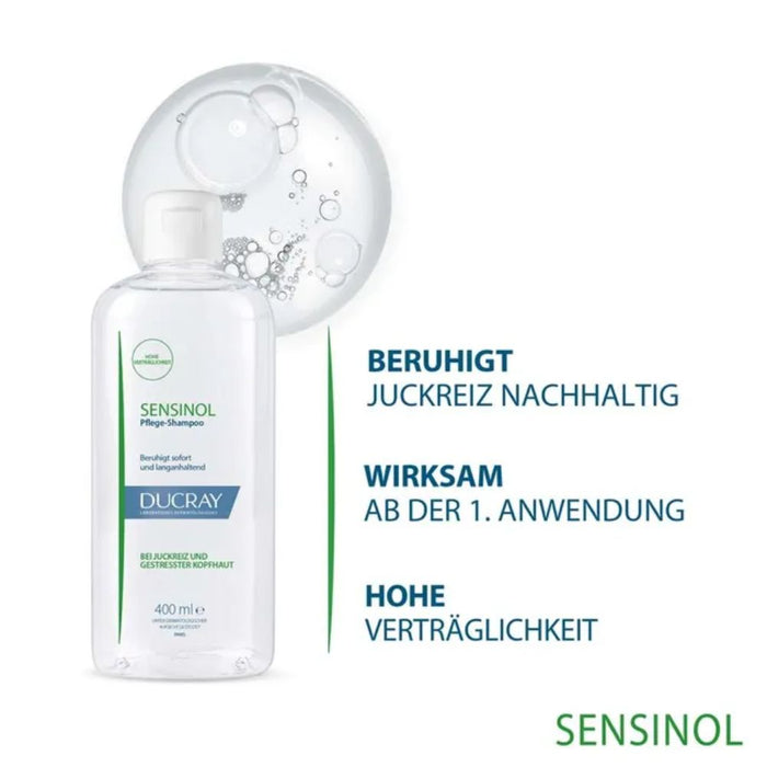 DUCRAY SENSINOL Pflegeshampoo bei Juckreiz und gestresster Kopfhaut, 400 ml Shampoing