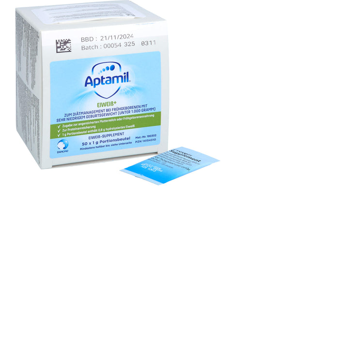 Aptamil Eiweiß+ Eiweißsupplement für Frühgeborenen mit sehr niedrigem Geburtsgewicht unter 1.000 g, 50 g Poudre