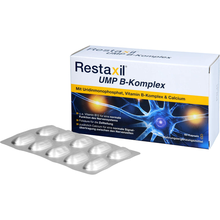 Restaxil UMP B-Komplex Kapseln für eine normale Funktion des Nervensystems und der Zellteilung, 60 pc Capsules