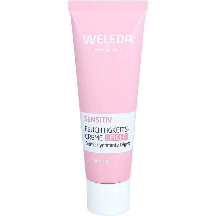 WELEDA sensitiv Feuchtigkeitscreme leicht, parfümfrei mit Bio-Mandelöl für sensible Mischhaut beruhigt irritierte Haut, 30 ml Cream