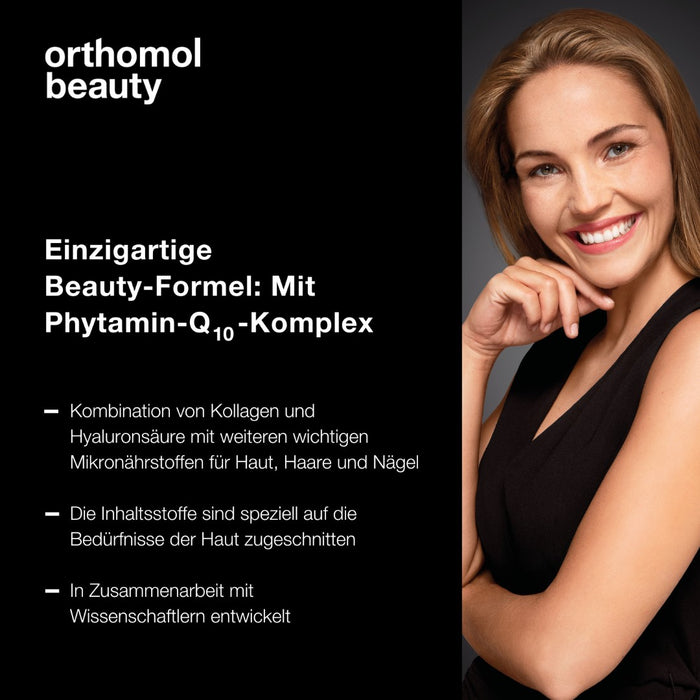 Orthomol Beauty für Frauen - Mikronährstoffe für Haut, Haare und Nägel - mit Hyaluronsäure, Kollagen und Coenzym Q10, 7 ml Tagesportionen