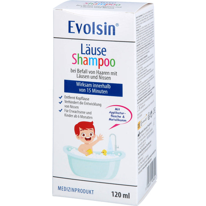 Evolsin Läuseshampoo mit Läusekamm, 120 ml Shampoing