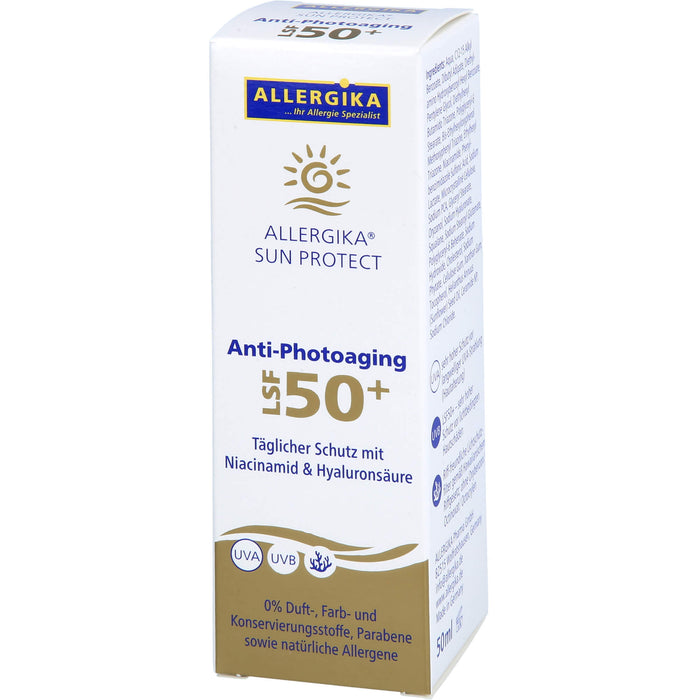 ALLERGIKA Sun Protect Anti-Photoaging LSF 50+ sehr hoher Schutz vor vorzeitiger Hautalterung bei sensibler, trockener Haut, 50 ml Cream
