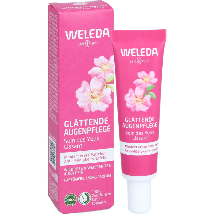 WELEDA glättende Augenpflege Wildrose & Weißer Tee mindert erste Fältchen, 12 ml Cream