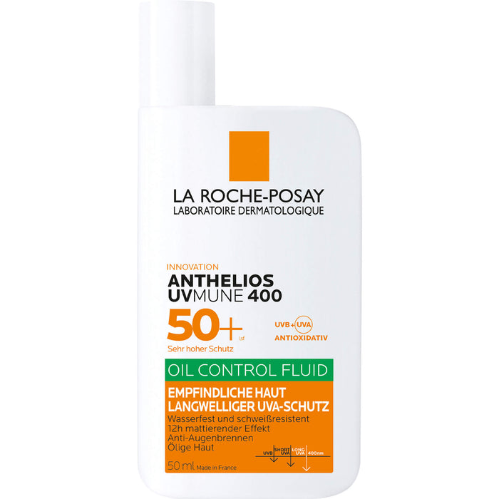 La Roche-Posay Anthelios Oil Control Fluid 50+ UVMune 400 für empfindliche Haut, 50 ml Cream