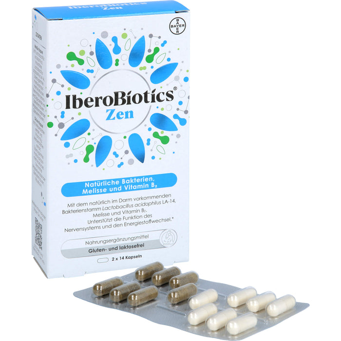 IberoBiotics Zen Kapseln für ein gutes Bauchgefühl in stressigen Zeiten, 14 pcs. Daily portions