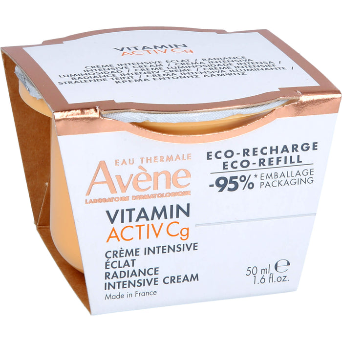 Avène Eau Thermale Vitamin Activ Cg Radiance Intensiv-Creme mildert Falten, steigert die Ausstrahlung der Haut und reduziert Pigmentflecken Nachfüllpackung, 50 ml Cream