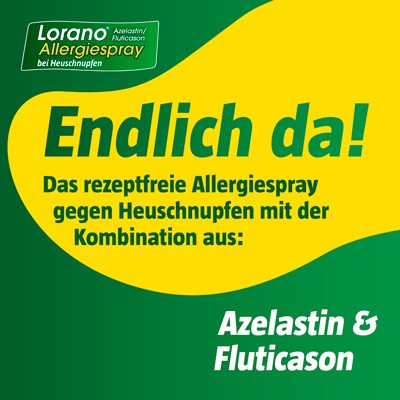 Lorano Azelastin/Fluticason Allergiespray bei Heuschnupfen, 1 pcs. Spray