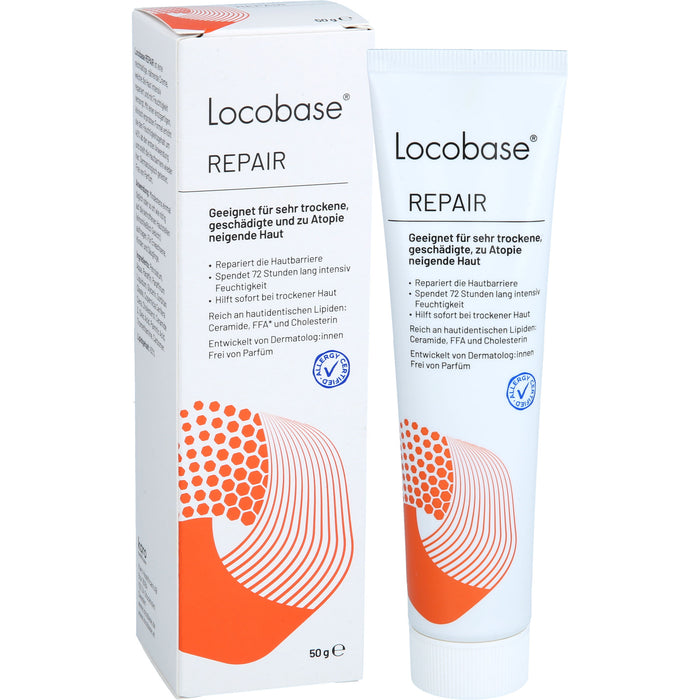 Locobase Repair Creme für sehr trockene, geschädigte, zu Atopie neigende Haut, 50 g Creme