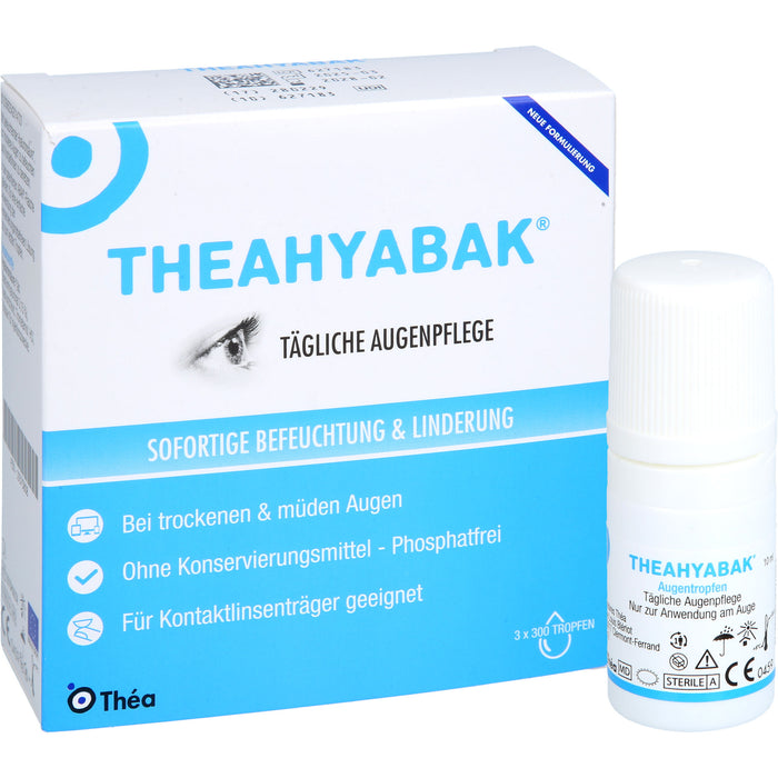 TheaHyabak Augentropfen zur täglichen Pflege bei trockenen Augen, 30 ml Solution