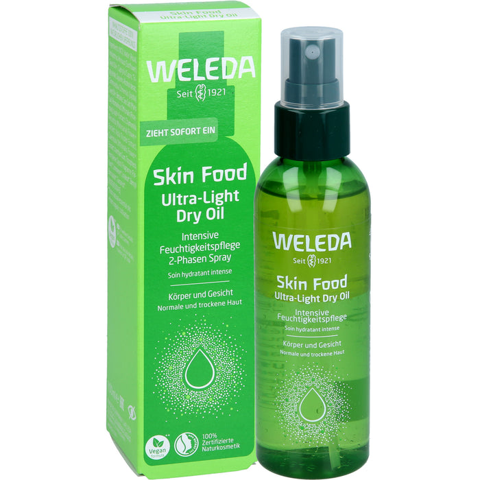 WELEDA Skin Food Ultra-Light Dry Oil sofortiger Glow & intensive Feuchtigkeit, 100 ml Oil